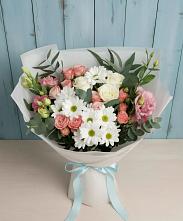 Букет цветов из:  Розы, Лизиантусы и Хризантемы в Новое Девяткино
