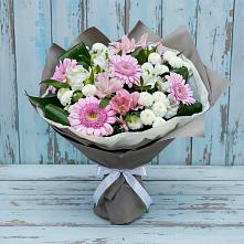 Букет цветов из:  Герберы, Альстромерии и Хризантемы в Новое Девяткино