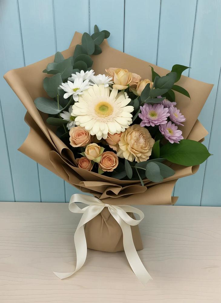 Букет цветов из: Герберы и Хризантемы в Новое Девяткино