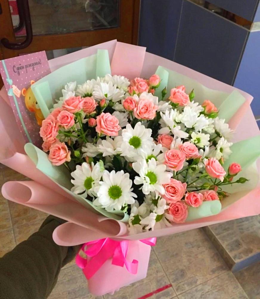 Букет цветов из: Розы и Хризантемы в Новое Девяткино