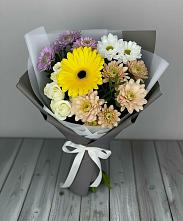 Букет цветов из:  Розы, Герберы и Хризантемы в Новое Девяткино