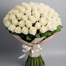 Букет 101 беля роза Белоснежка в Новое Девяткино