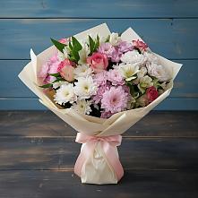 Букет цветов из:  Хризантемы, Альстромерии и Розы #REPLACE_PRED# Новое Девяткино