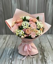 Букет цветов из:  Гвоздики, Розы и Хризантемы в Новое Девяткино