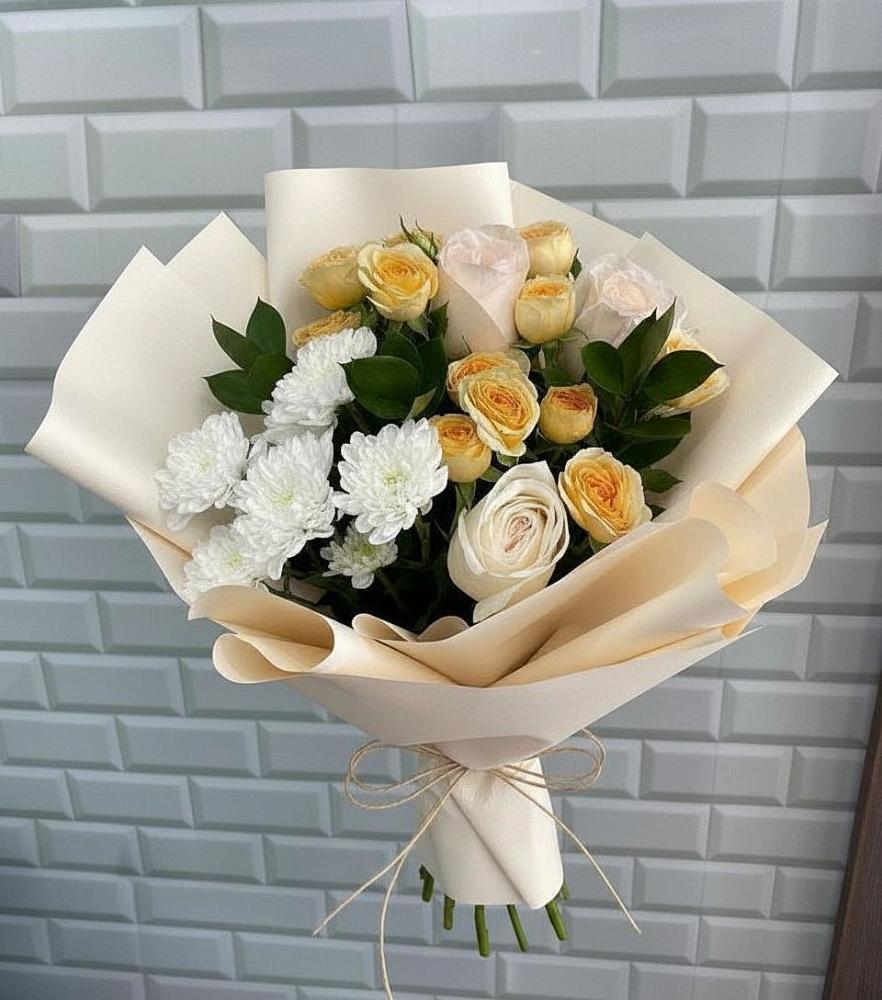 Букет цветов из: Розы и Хризантемы в Новое Девяткино