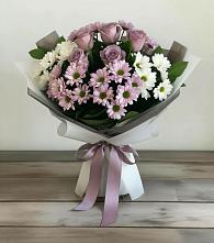 Букет цветов из:  Хризантемы и Розы в Новое Девяткино