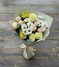 Букет цветов из:  Альстромерии, Розы и Хризантемы в Новое Девяткино