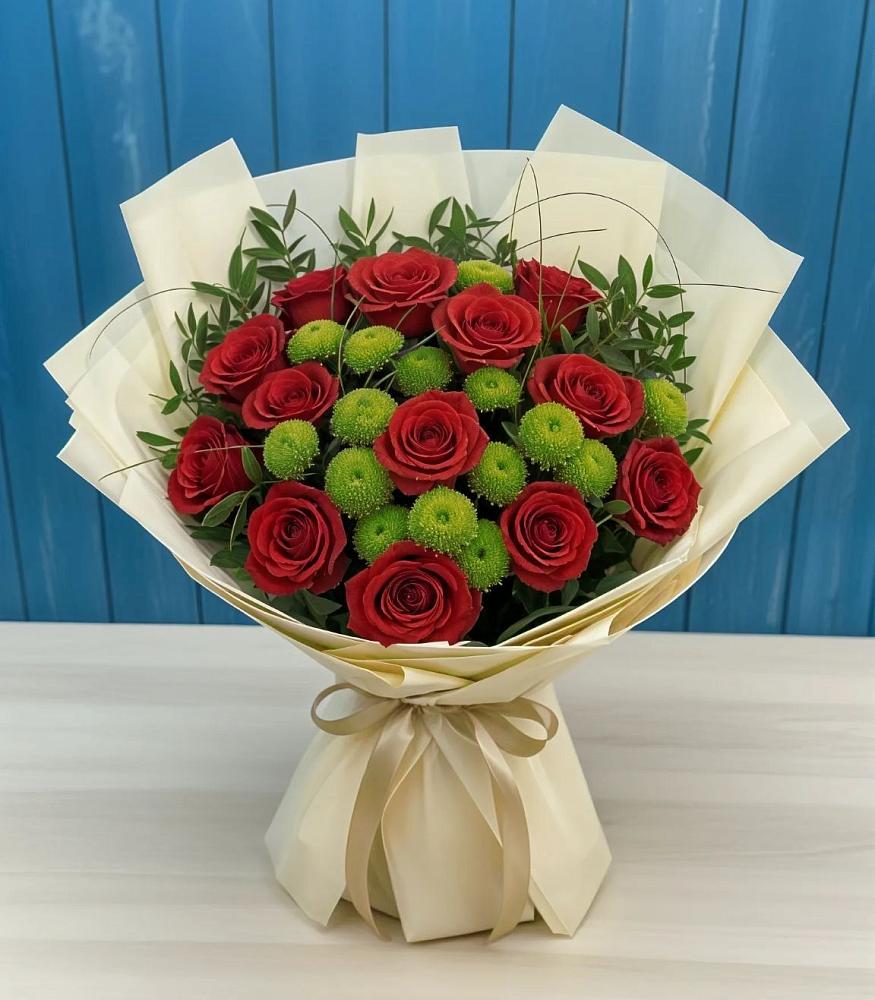 Букет цветов из: Розы и Хризантемы в Новое Девяткино